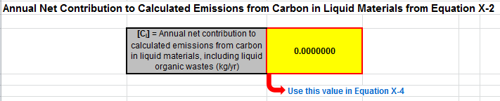 X-2 Calculation Spreadsheet Result to use in Equation X-4